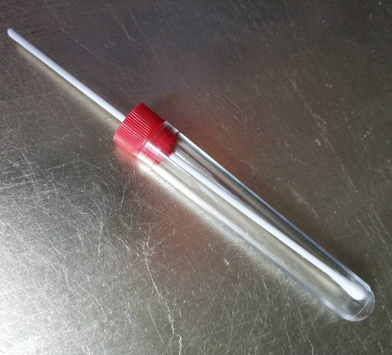 Комплект для взяття мазків Sam-Plast – пробірка (16х100 мм, ПС) та аплікатор (пластикова паличка з намотуванням із віскози), стерильний, інд. упаковка